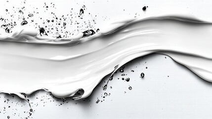 Poster - Captivating splash of milky white liquid on a pristine white surface creating dynamic visuals