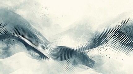 Poster - A scanned image with a halftone faded gradient texture, incorporating a soft grunge grit pattern and a black and white sand noise effect overlay