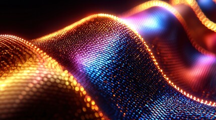 Poster - A closeup of a colorful light source illuminating the surroundings in a dramatic way