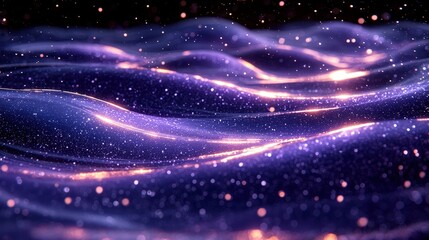Poster - Abstract purple and black background with fluid wave motif in artistic design