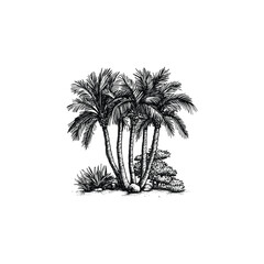 date palm tree design vector template illustration
