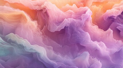 Poster - Vibrant pink, purple, and cyan light waves smoothly undulating in an abstract motion.