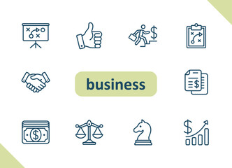 Wall Mural - Business icons. Savings, investment, investing, finance vector icon set