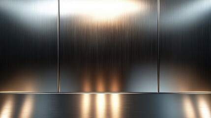 Poster - Metallic Wall Background with Soft Lighting and Smooth Texture