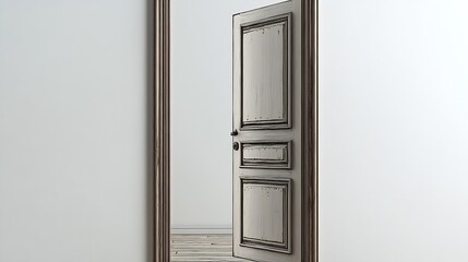 Aufkleber - Beautiful wooden door in an airy space highlighting classic design style : Generative AI