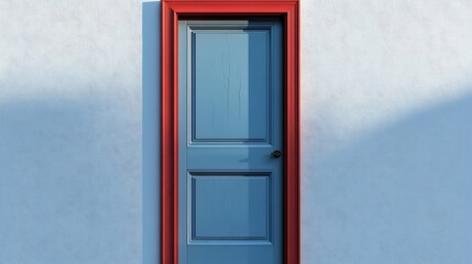 Aufkleber - Bold Red and Blue Door Design Enhancing Visual Appeal of Contemporary Architecture : Generative AI
