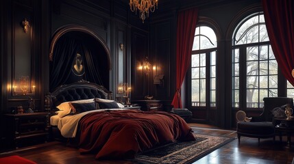 Wall Mural - perfectly styled luxury bedroom interior design concept.