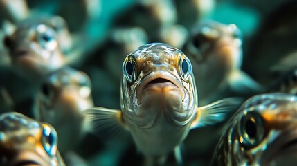 Aufkleber - Vibrant fish swimming in a striking underwater scene showcases its beautiful features and behavior : Generative AI