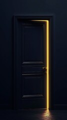 Aufkleber - Mystical doorway illuminated with golden light in a dark room creating a sense of wonder and intrigue : Generative AI