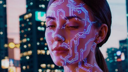 Aufkleber - Futuristic Data Vision