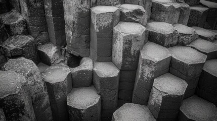giant causeway in northern ireland form a natural geometric wonder.