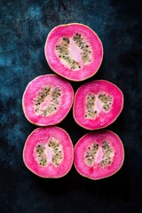 Poster - Close-up photo of a cut fruit, half sliced open