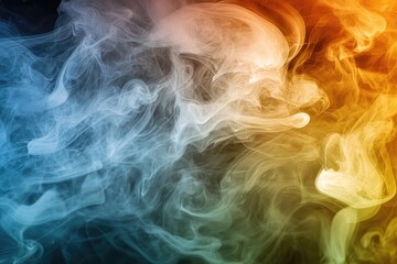 Aufkleber - A close-up shot of thick smoke filling the air, with a black background providing contrast
