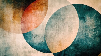 Poster - Simple illustration of three circular shapes on a wall