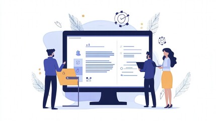 Poster - layout of a business proposal document on a digital screen with an intuitive design