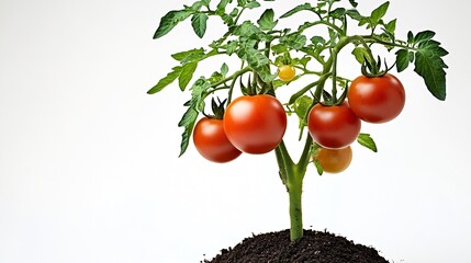Poster - Bountiful tomato plant fruiting abundantly with bright red tomatoes in a lush garden : Generative AI