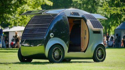 Poster - electric vehicle that generates power through solar panels