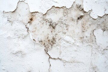 Aufkleber - A close-up of a cracked white wall with a single fissure, ideal for use in scenes where structural damage is needed