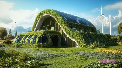 Poster - farm powered entirely by wind and solar energy