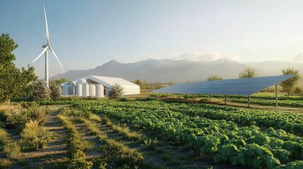 Poster - farm powered entirely by wind and solar energy
