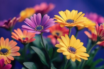 Poster - A bunch of fresh flowers arranged in a decorative vase, perfect for decoration or gift giving