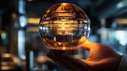 Poster - future where quantum computing is small enough to fit in your pocket, revolutionizing personal devices.