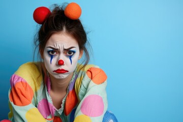 Poster - A woman with a clown-inspired facial design, perfect for creative projects or humorous uses