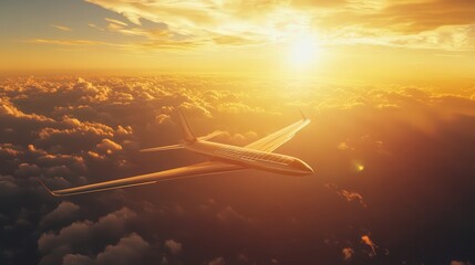 Poster - solar-powered airplane flying long distances with zero emissions.