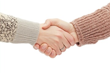 Poster - Two professionals shake hands, conveying agreement and partnership