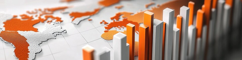 Poster - A map showing global navigation paths marked with orange arrows