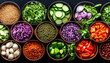 © Lailatul - Healthy bowls with vibrant ingredients for food blog or recipe website use