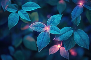 Aufkleber - Close-up shot of a plant with distinctive blue leaves