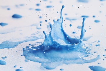 Aufkleber - A splash of blue chemical substance on a white surface