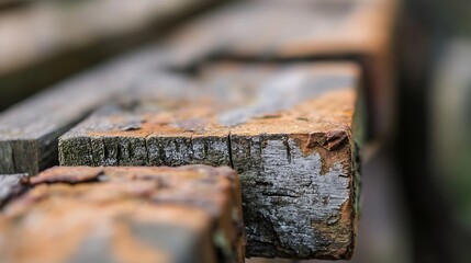 Poster - Close Up View of Textured Wooden Plank with Detailed Weathering and Rustic Charm : Generative AI