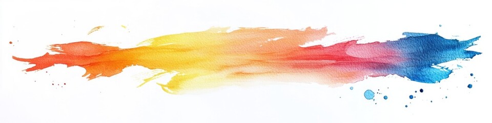 Poster - watercolor art featuring vibrant rainbow colors