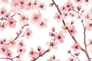 Aufkleber - A close-up view of a bunch of flowers growing on a tree branch, with details of the petals and stems visible