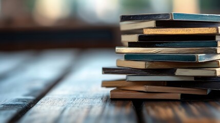 Poster - Artistic view of layered wooden samples contrasting various tones showcasing woodworking craftsmanship and design potential : Generative AI