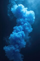 Wall Mural - ethereal blue smoke wafts through the darkness of space, atmosphere, paranormal, mystic
