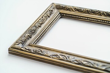 Wall Mural - A close up shot of a picture frame on a table, with intricate details and textures