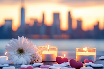 Poster - A pair of candles placed on a table