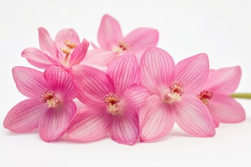 Poster - A collection of pink flowers arranged on a white surface