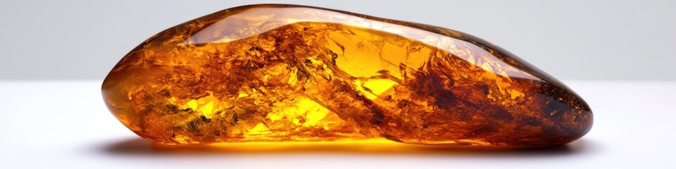 Aufkleber - A piece of amber sitting on a table, perfect for decorative purposes