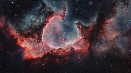 Wall Mural - carina nebula, where massive clouds of gas and dust are shaped by powerful stellar winds and radiati