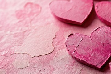 Poster - A close-up shot of a pink heart on a pink surface, perfect for use in Valentine's Day or romantic-themed projects