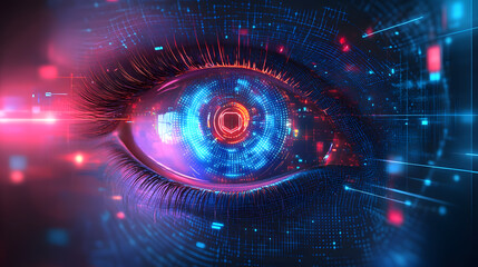 Poster - Digital eye technology showcase futuristic environment visual art high-tech concept abstract viewpoint innovation exploration