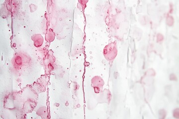 Aufkleber - A close-up view of a shower curtain covered in pink paint, ideal for use in beauty or lifestyle-themed content