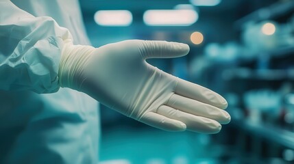 Poster - surgical glove with an anti-bacterial self-cleaning surface.