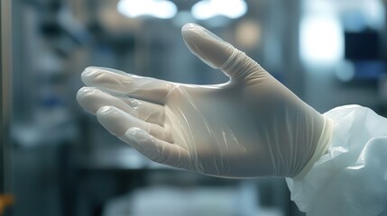 Poster - surgical glove with an anti-bacterial self-cleaning surface.