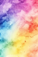 Poster - A beautiful watercolor painting of a vibrant rainbow colored sky with soft clouds and subtle gradient effects