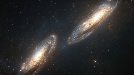 Wall Mural - large and small magellanic clouds, two satellite galaxies of the milky way, glowing faintly in the n